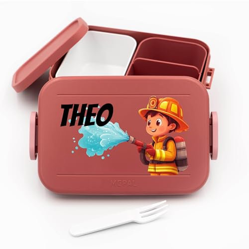 Kinder Lunchbox für Mepal Bento Box Midi Bentobox Feuerwehr - Feuerwehrauto - 900 ml - Vivid Mauve junge brotdosen kindergarten