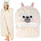 Gugxiom Fuzzy Wearable Hooded Blanket, Alpaca Cuddly Warm Kuschelig Decke mit Ärmeln, Winter Blanket für Mama Freundin Weihnachten Valentinstag Mütter Geschenke für Erwachsene (Weißes Alpaka)