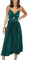 CUPSHE Maxi Dress for Women Satin V Neck Cutout Sleeveless Pleated Front Twist Long Elegant Party A Line Dresses Green L