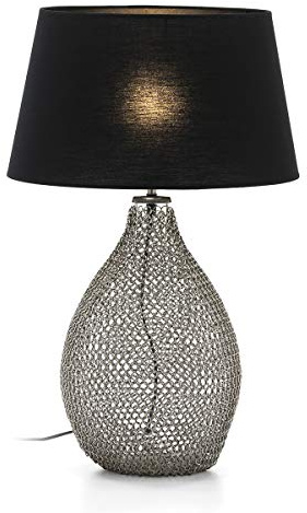 LAMPARA SOBREMESA 25X25X45 CRISTAL/METAL PLATEADO/SIN PANTALLA