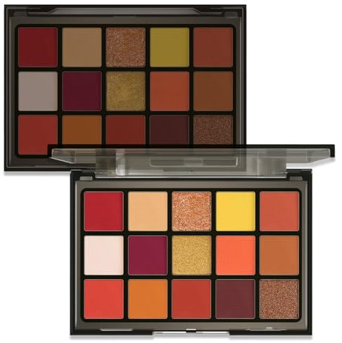 Beauty Glazed 15 Farben Lidschatten Palette Kürbisse Orange Hochpigmentiert Eyeshadow Palette Matt und Schimmernde Make Up Palette für Halloween Party