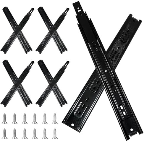 Schubladenschienen vollauszug 4 paar (8 Stück), 35,6 cm Schubladen Schienensystem Kugellager Strapazierfähig 45KG Tragkraft