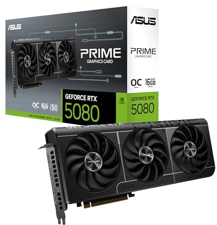 ASUS The SFF-Ready Prime GeForce RTX™ 5080 OC Edition 16GB GDDR7 Graphics Card (PCIe® 5.0, 16GB GDDR7, HDMI®/DP 2.1, 2.5-Slot, Axial-tech Fans, Vapor Chamber, Dual BIOS)