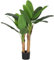 HOMCOM Planta Artificial Bananero 120 cm con Maceta y 15 Hojas Planta Decorativa para Interior Verde