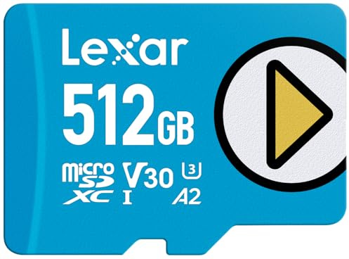 Lexar Carte mémoire microSDXC Play Blue, UHS-I, C10, U3, V30, A2, vidéo 4K, jusqu'à 160 Mo/s en lecture, stockage étendu pour Nintendo-Switch, appareils de jeu, smartphones, tablettes