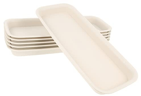 Garneck Sottovasi Rettangolari Antracite 30 Cm - Set di 6 Sottovasi per Vasi da Giardino e Interni - Ideali per Piante e Fioriere Protezione e Design Elegante per Davanzali e Terrazzi