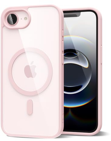 Oakxco für iPhone 17e 16e Hülle Magsafe Durchsichtig, Klar Magnetisch Induktives Laden Handyhülle Bunt Dünn Silikon & Transparent Hart Plastik, Cute Case Einfarbig Clear Handy Hülle Mädchen, Rosa Pink