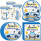 pekifaves Juego de vajilla para fiesta de coche de policía, platos de papel, servilletas, 16 invitados decoración de cumpleaños infantil, Decoraciones de fiesta de cumpleaños de policía para niño