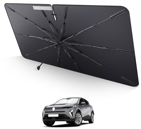 LUWU Parasol Paraguas Coche Compatible con Renault Captur 2 2020-2025 / Captur 1 2013-2019 Delantero Parabrisas Parasol Coche Paraguas Plegable Protección UV Captur 2 Accesorios