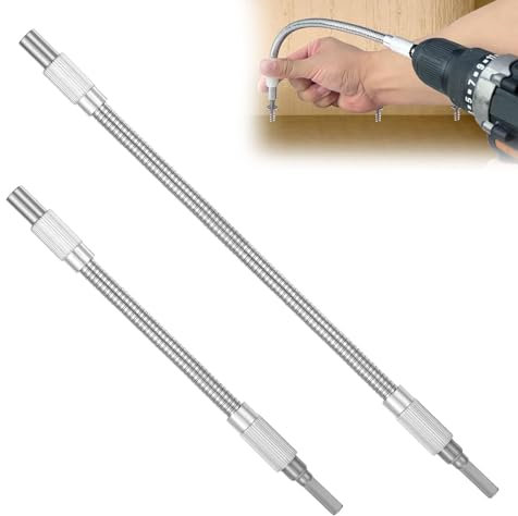 Lot de 2 rallonges d'embouts flexibles - Rallonge d'embout - Porte-embout flexible - Pour perceuse, tournevis et outils électriques dans des espaces restreints