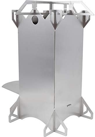 Holzofen, Campingofen Edelstahl mit Leichtem Herd Zum Wanderpicknick