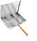 wenyouya Griglia rettangolare in acciaio inox per barbecue, con manico in legno da 15 cm, per giardino, campeggio, picnic, 25,5 x 30,5 x 4 cm (A)