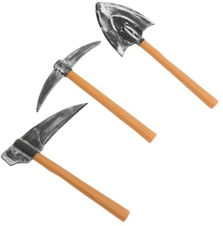 Halloween Accessoires Dekorative Schaufel Zwergenkostüme Karneval | EVA und Kunststoff, Leichtes 3 Stück mit Spitzhacke, Sichel und Schaufel, für Rollenspiel und Bühne