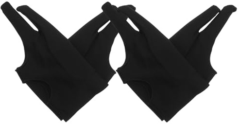 Mikinona Zweifinger Grafikhandschuhe Leicht und Präzise 4 Stück-Pack aus Gewebe für Illustration und Kalligraphie Grafiktablett und Bildschirm