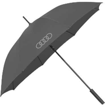 Audi 3122600110 Regenschirm Stockschirm Automatik Schirm, grau, mit Audi Ringe Emblem