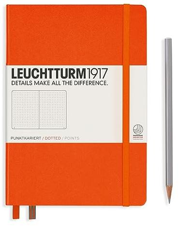 LEUCHTTURM1917 342937 Notizbuch Medium (A5), Hardcover, dotted, orange