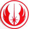 Aufnäher zum Aufbügeln, bestickt, Star Wars Jedi Insignia, Rot