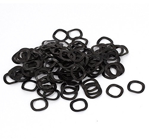 sourcing map Rondelle Ondulée ressort Noir Métal 8mm x 12mm x 0,2mm 100pcs