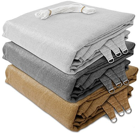 casa pura Tenda Parasole Esterno - Tenda a Vela Ombreggiante, Protezione Anti - UV | Vari Colori e Misure - Triangolare - Bianco - 4,2x4,2x6m