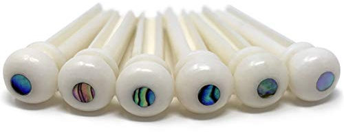 Crosby Pure Bone Bridge Pins mit Abalone-Dot-Inlay für Akustikgitarren mit 6 und 12 Saiten