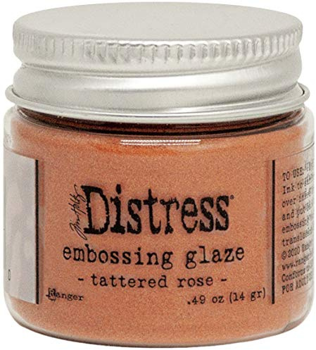 Tim Holtz - Ranger Tattered Rose TDE71020 Glaze Ranger-Tim Holtz Distress Embossing Glasur, 1 oz jar, Glas