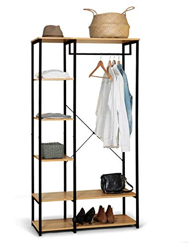 IDMarket - Dressing penderie étagères L. 90 cm Detroit Design Industriel