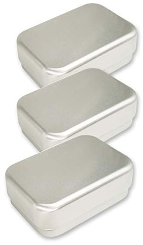 Florex 3er Set Aluminium Seifendose inkl. Abtropfschale