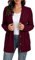 GRECERELLE Damen Strickjacke Schwarz - Damen Strickjacke mit Langen Ärmeln, Taschen und Knöpfen (Rot, S)