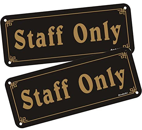 Lot de 2 panneaux en aluminium noir et doré pour intérieur et extérieur 20 x 8 cm