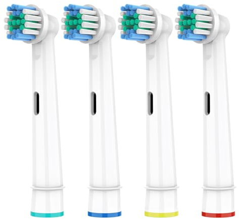 HSYTEK 4er Aufsteckbürsten Kompatibel mit OralB Zahnbürste Elektrische, Aufsätze für OralB Pro 2, Vitality 100, Genius X, Precision Zahnbürstenaufsatz Ersatzbürsten