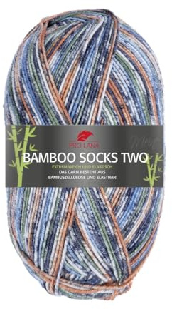 Pro Lana Sockenwolle,Bamboo Socks 100g/400m, 63% Polyacryl, 30% Viskose, 7% Polyester, 4-fädig, Nachhaltig (1015)