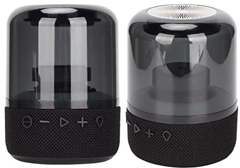 Goshyda Portable Bluetooth Speaker, Colorful Glass Stereo Sound Wireless 1200mAh Speakers, USB Powered with 3 Light Modes, for Home Outdoors Travel