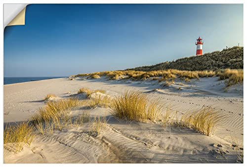 ARTland Wanddeko Wandtattoo selbstklebende Vinylfolie 90x60 cm Nordsee Meer Strand Düne Leuchtturm List Sylt Friesland U3SP