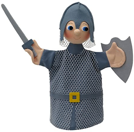 Handpuppe Puppe Handspielpuppe Plüschpuppe Märchenfigur Ritter 28 cm, Ideal für Puppentheatre und Rollenspiele, für Kinder Baby Jungen Mädchen