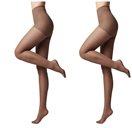 Conte elegant modellierende Damenstrumpfhose 2er Pack - ACTIVE 40 DEN - Stimuliert die Blutzirkulation formende Feinstrumpfhose Damen Strumpfhose - Farbe Shade Größe 4