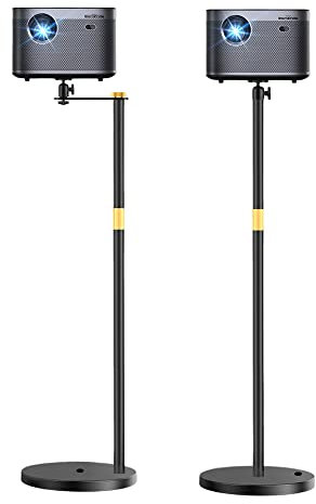 HVAYING Projector Stand, 360° Swivel, Sofa Against Wall Hidden Stand, Height Adjustable, Mini Ceiling Wall Mount Projector Mount Bracket, Compatible with Home Office Video Vlog DVR Camera