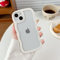XIZYO Clear Case for iPhone 13/14 6.1 Inch, Cute Transparent Curly Wave Frame Aesthetic Design Soft TPU Bumper Case, for Women Girls Slim Shockproof Protective Phone Case, White