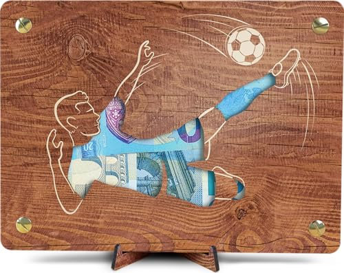 Fussball Geschenke - XL Geldgeschenk aus Holz inkl. Ständer | Fussball - Fussball Geschenke Kinder, Fussball Geschenk, Fußball, Fussball Geschenke, Fußball Geschenke