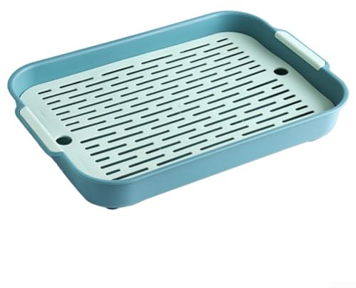 SPORTARC Klein/Groß Kaninchen/Meerschweinchen Katzentoilette, Kaninchen Toilette Tablett Hasentoilette, Kaninchentoilette, Weiß/Blau/Grün, Haustierbesitzer mit kleinen Haustieren