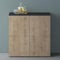 Mai & Mai Meuble de Rangement avec 4 Portes et 4 Compartiments Casier de Rangement Polyvalent Buffet Gris Noir Mat + Chêne Blanc Clair 76x36,4x74 cm SR04