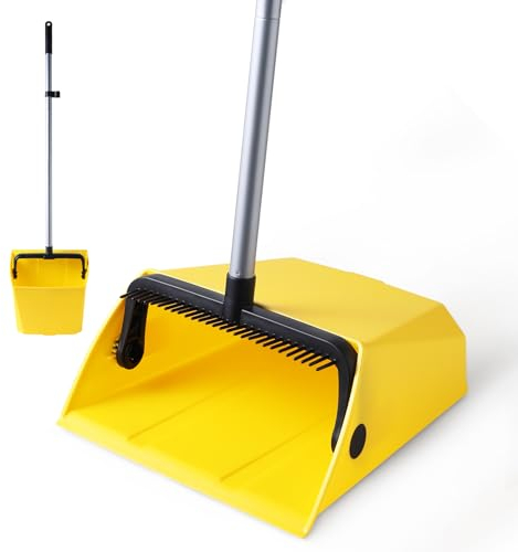 Yocada Commercial Dustpan with Comb Outdoor Indoor Perfect for Courtyard Garage Lobby Mall Market Floor Home Kitchen Room Office Pet Hair Rubbish