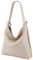 SH Leder 2in1 Handtasche Rucksack Damen Schultertasche DayPack CityRucksack aus Echt genarbt Leder (B 37cm x H 35cm) Rica G699 (Beige)