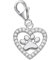 Goldene Hufeisen Herz Tierpfote Charm Anhänger 925 Sterling Silber Karabiner Pfote