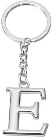 PATIKIL Silber Schlüsselanhänger Buchstabe E, Metall Buchstaben Anhänger mit Schlüsselringe, Anfangsbuchstaben Schlüssel Anhänger für Damen Herren Taschen Rucksack Autoschlüssel Dekoration