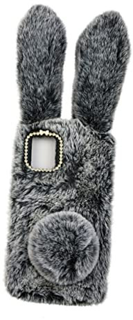 Angoily Cute Phone Case Fluffy Rabbit Shell Rhinestones Unique and Luxurious Design