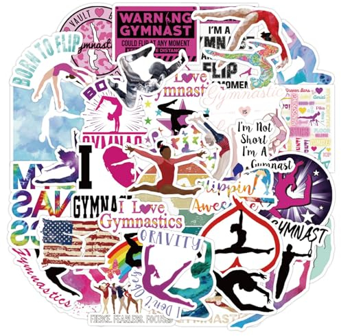 2 X 50 Stück Gymnastik Aufkleber, Gymnastics Stickers, Gymnastik Sticker Set für Jugendliche, Wasserdicht Vinyl Aufkleber, Ästhetisch Aufkleber für Scrapbook Skateboard Auto Gepäck Laptop Gitarre