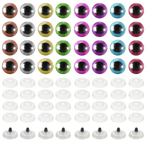 PATIKIL Yeux De Sécurité Flash 10mm Pour Le Crochet 8 Couleurs 30 Pièces | Faux Yeux Réalistes Colorés, Pour Le Crochet Accessoires De Crochet De Artisanat
