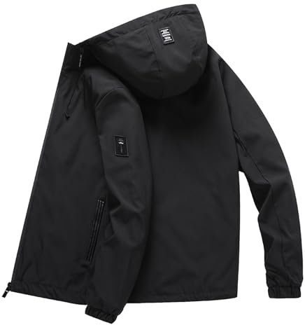 Veste homme hiver Veste de Travail Softshell Extérieur Coupe-vent pour Hommes Manteau d'extérieur Veste imperméable homme Para Hombres Plus Chaud (Noir, M)