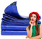 WLRHGl Bâche, très résistant, 1 x 3 m Angles renforcés, Bâche Imperméable, Indéchirable et Multi-Usage pour Remorque, Camionnette, Bateau, Jardin, Bois, Foin WLR010, Bleu