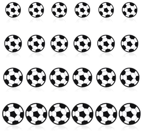 JIYIN 24 Fußball Patches zum Aufbügeln, Bügelbild Fussball Bestickte Kinder Bügelflicken Flicken zum Aufbügeln Aufnäher Patches Fussball für Kinder leidung